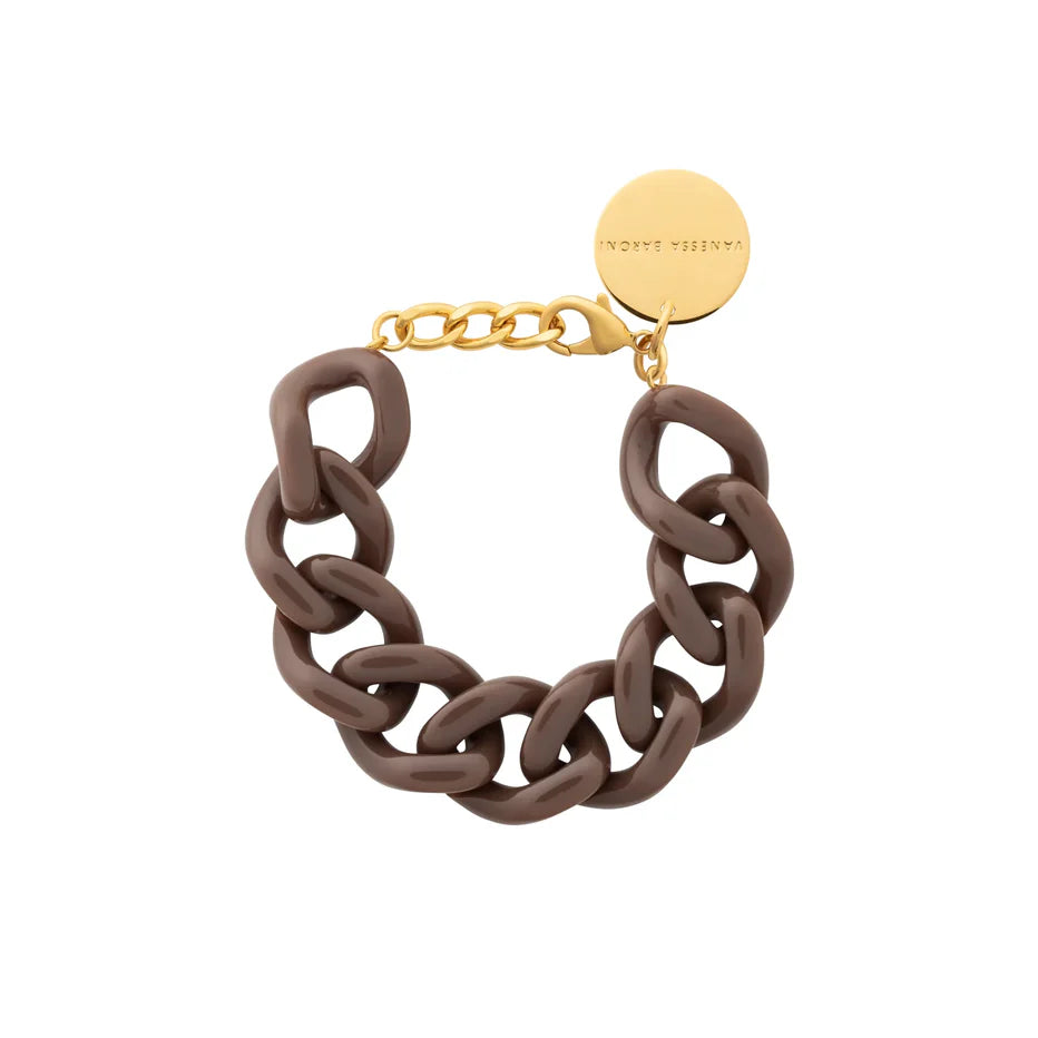 Vanessa Baroni Flat Chain Bracelet in Chocolate Brown