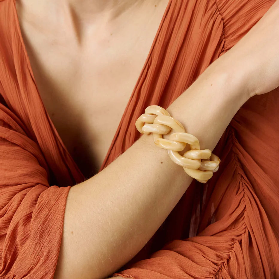 Vanessa Baroni Great Bracelet in Crème Brûlée Marble