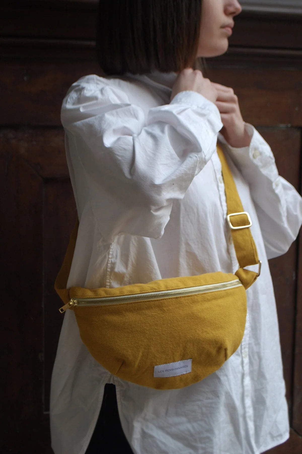 Les Pensionnaires Banana bag Organic Cotton in Saffron Yellow