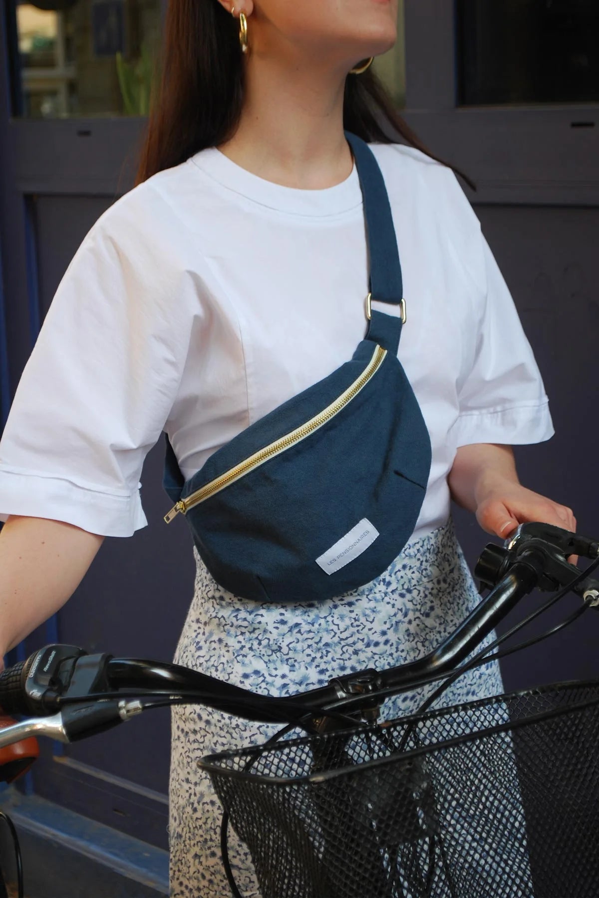 Les Pensionnaires Banana bag Organic Cotton in Storm Blue