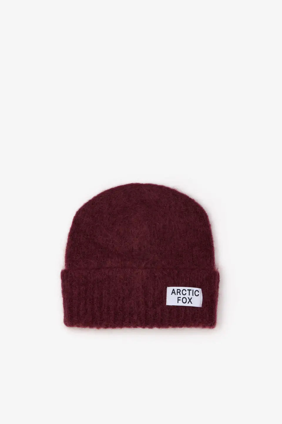 The Mohair Wool Beanie in Cherry Burgundy