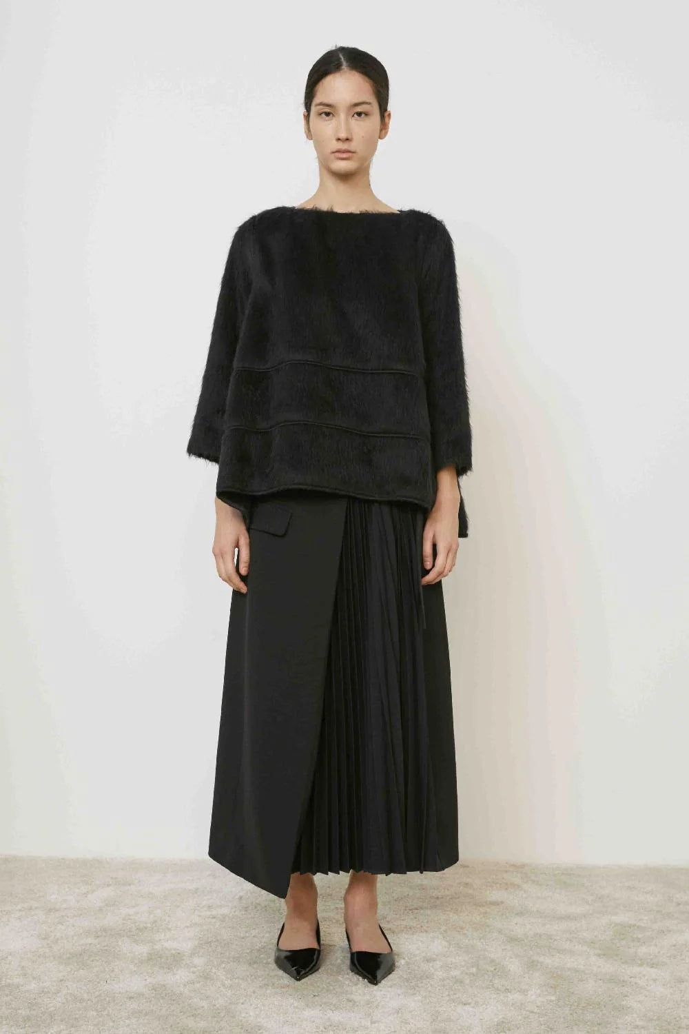 Textured Top with flared hem