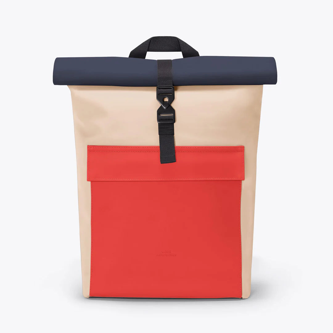 Jasper Medium Backpack in Light Almond- Red