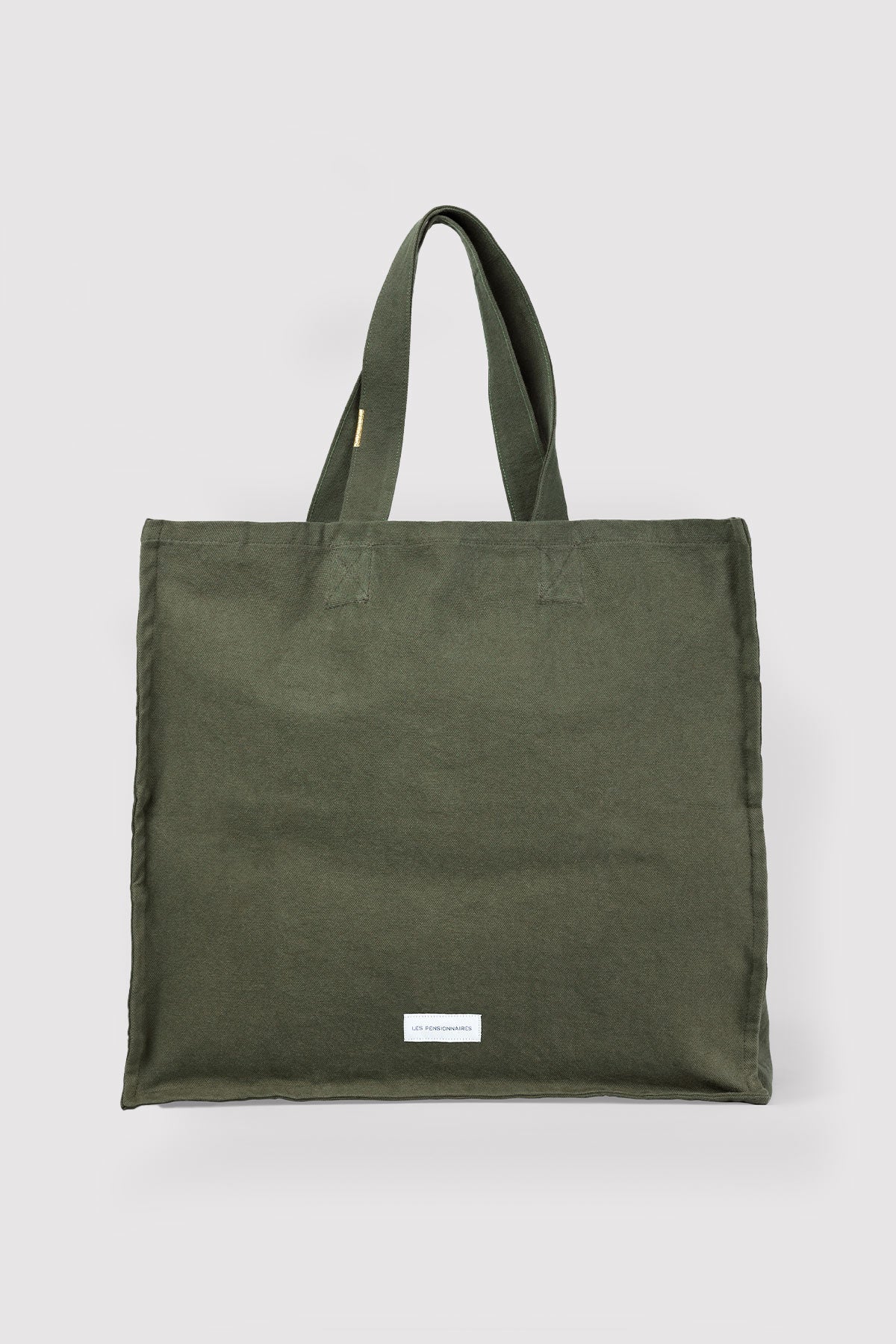 Les Pensionnaires Large Organic Cotton Tote Bag in Caper Green