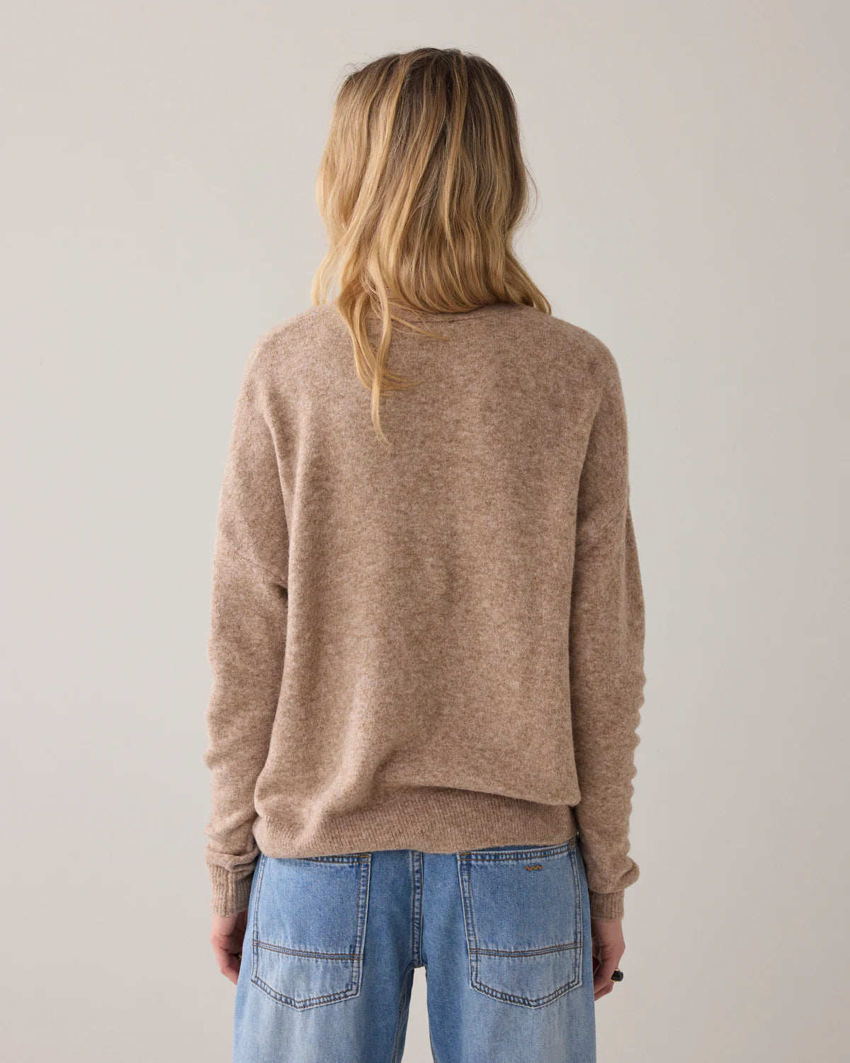 Wool Blend Oversize Sweater in Khaki