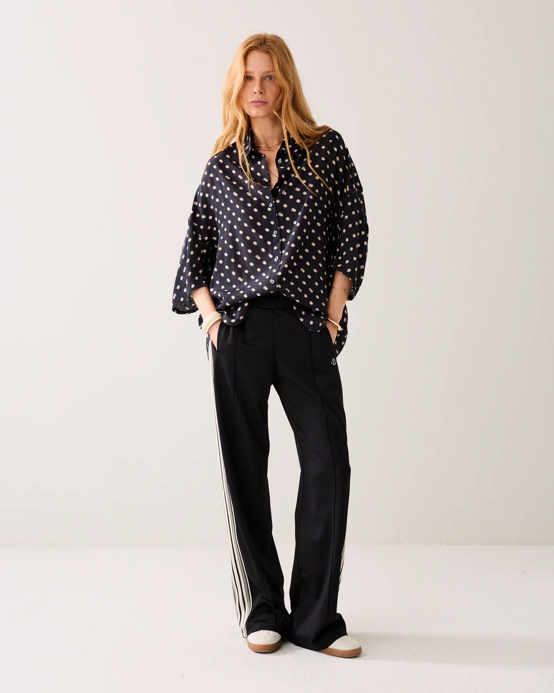 Polka Dot Blouse Black