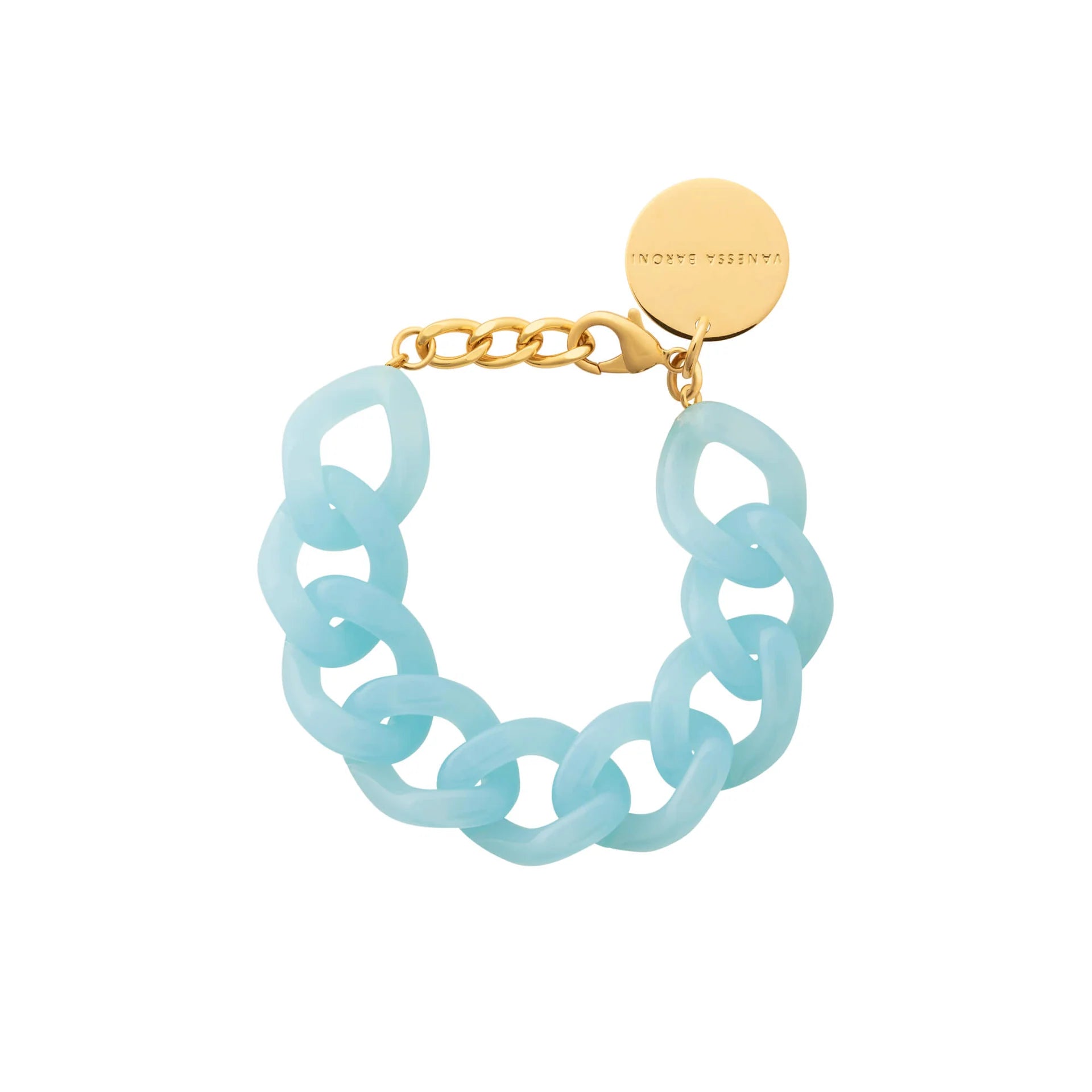 Flat Chain Bracelet in Opaline Blue