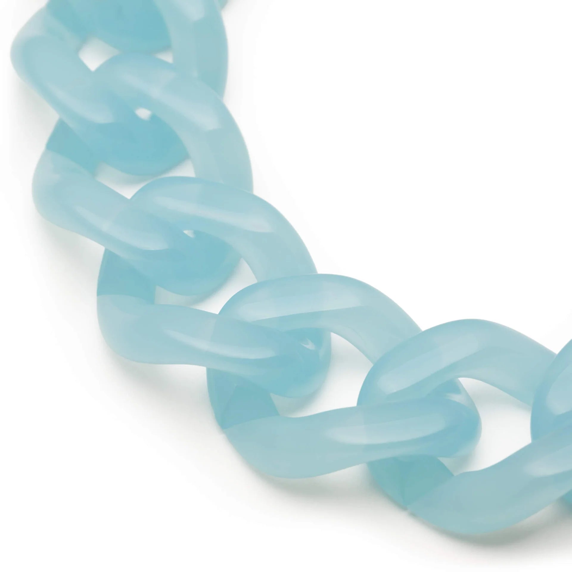 Flat Chain Bracelet in Opaline Blue
