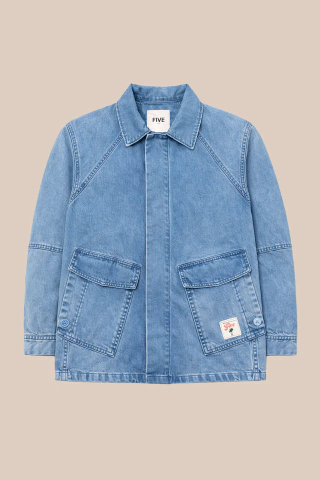 100% Cotton Viggo Jacket in Denim Blue
