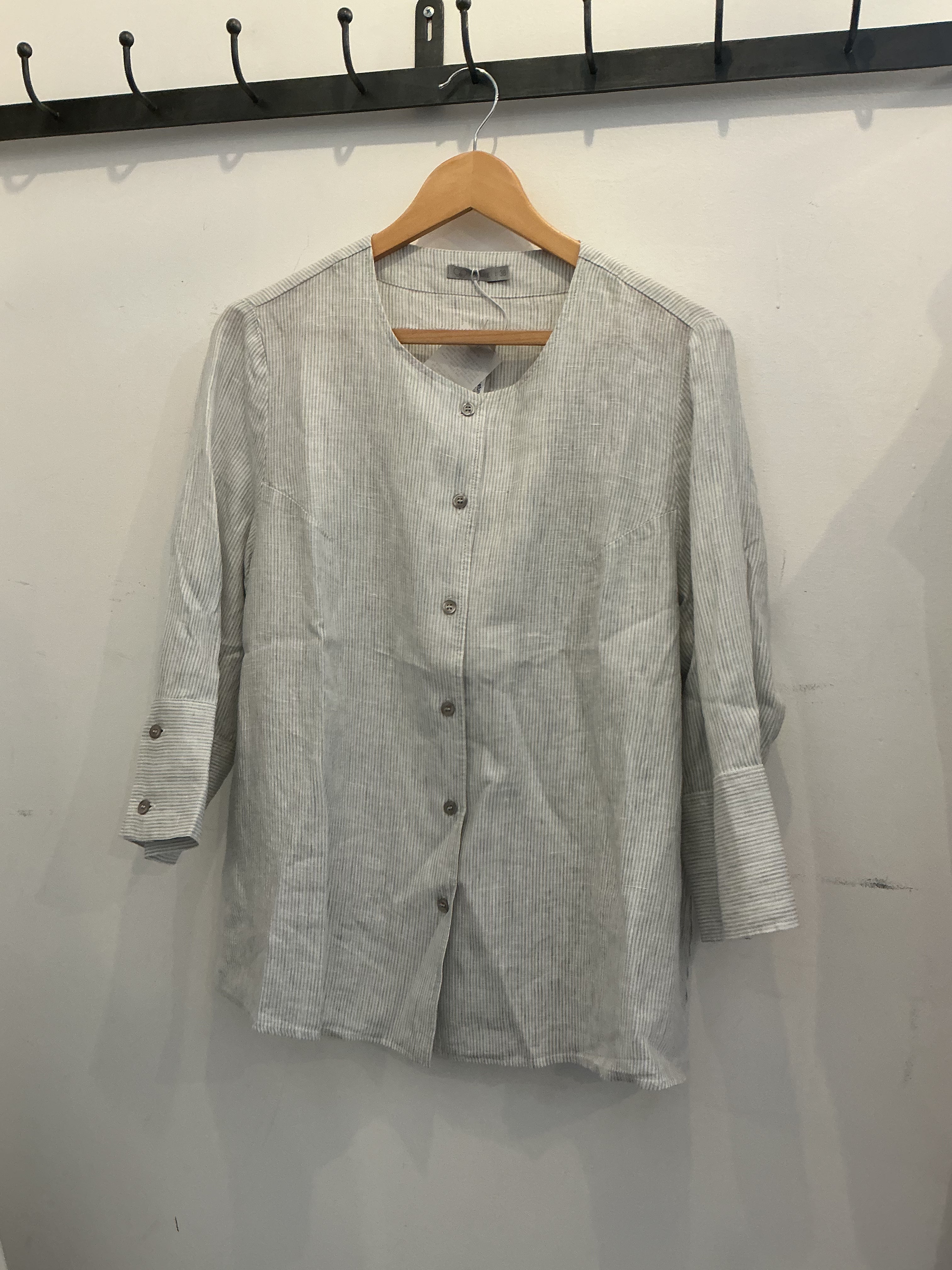 100% Linen Shirt in Stone Grey