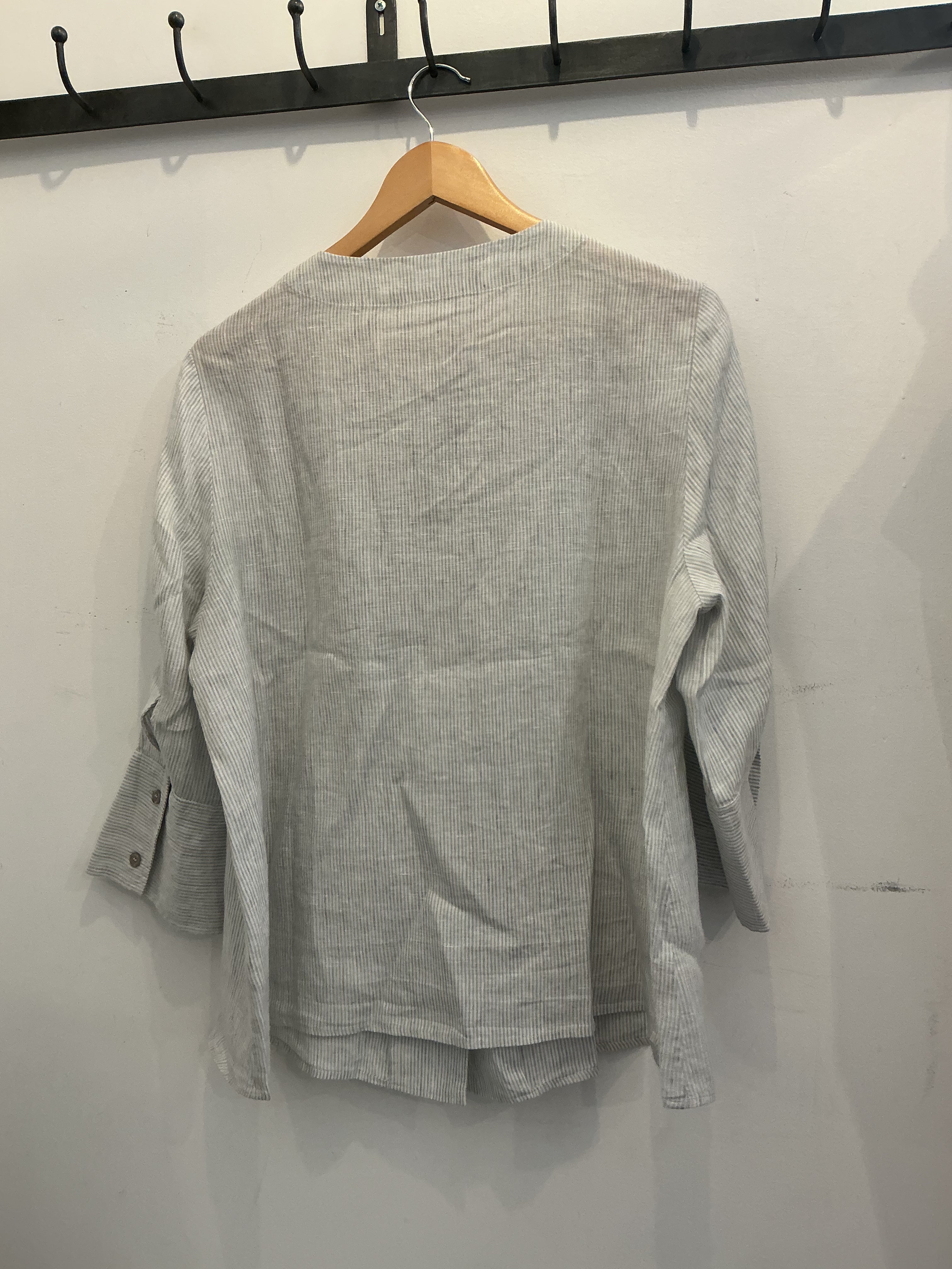 100% Linen Shirt in Stone Grey