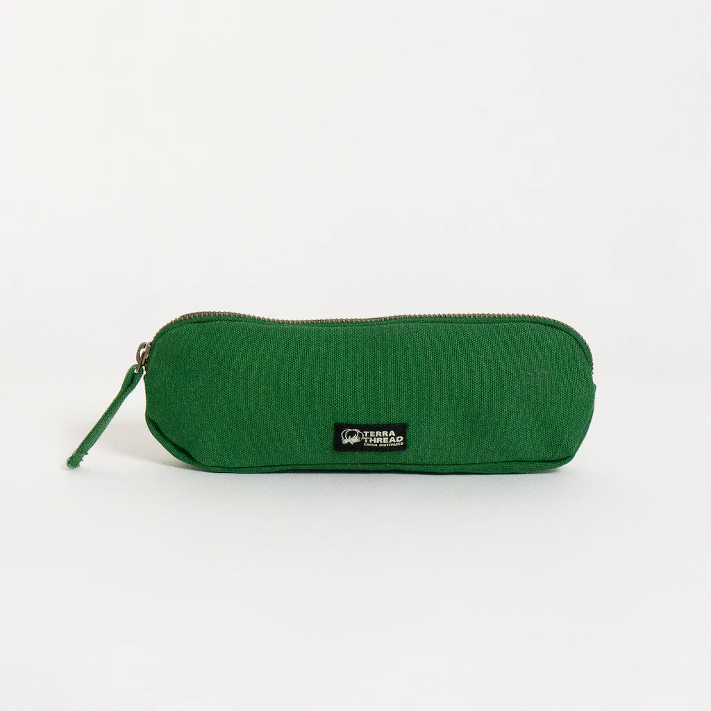 Terra Thread Organic Cotton Pencil Case Green
