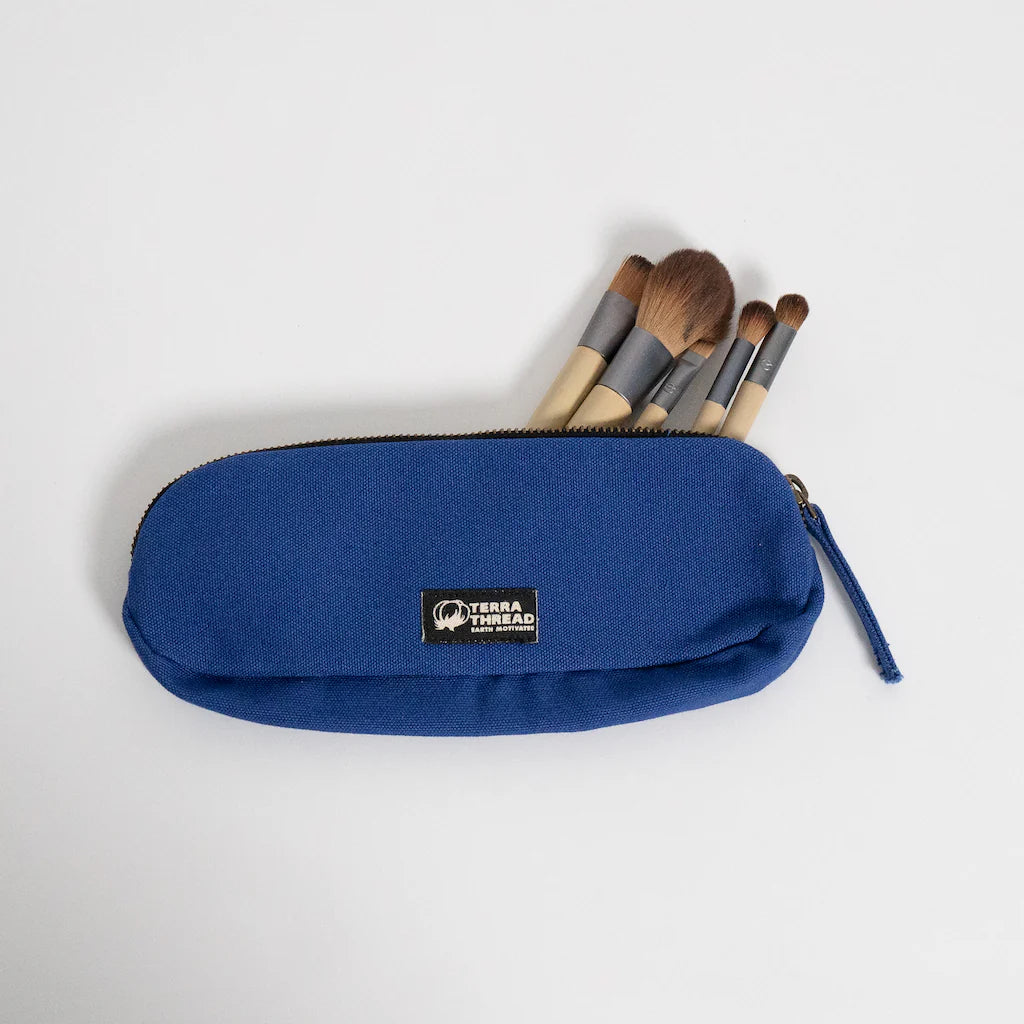 Terra Thread Organic Cotton Pencil Case Tidal Blue