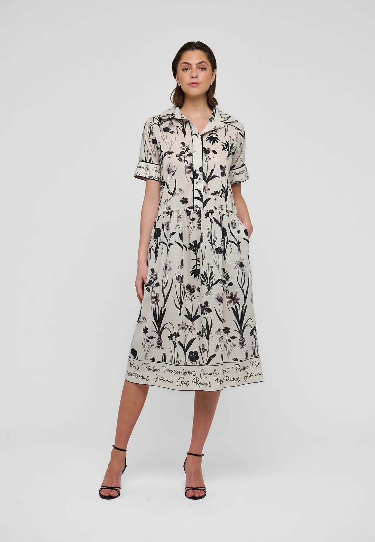 100% Cotton Botanical Print Dress