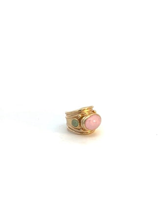 Simone O Ring in Pink and Green