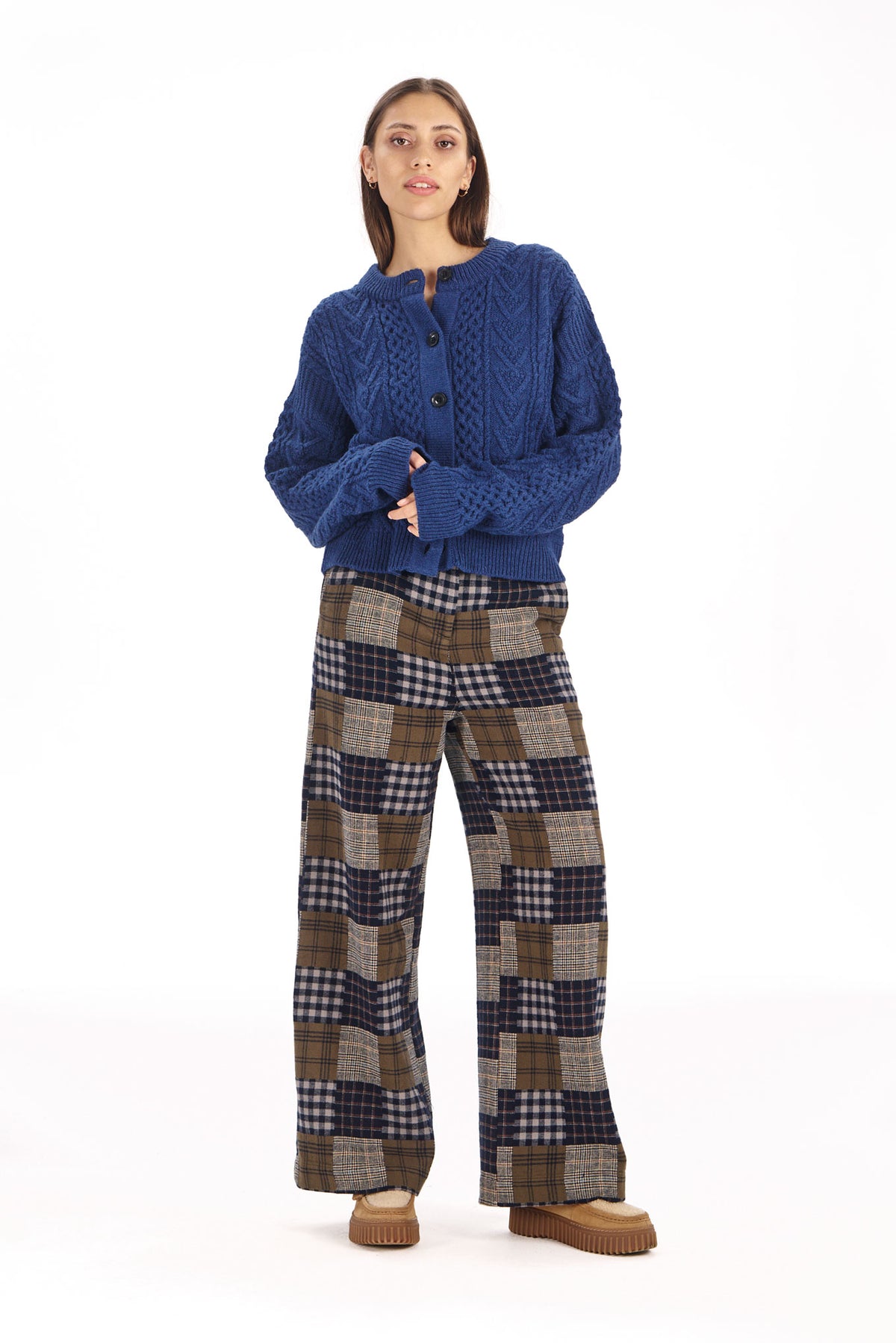 100% Lambswool Charlie Cardigan in navy