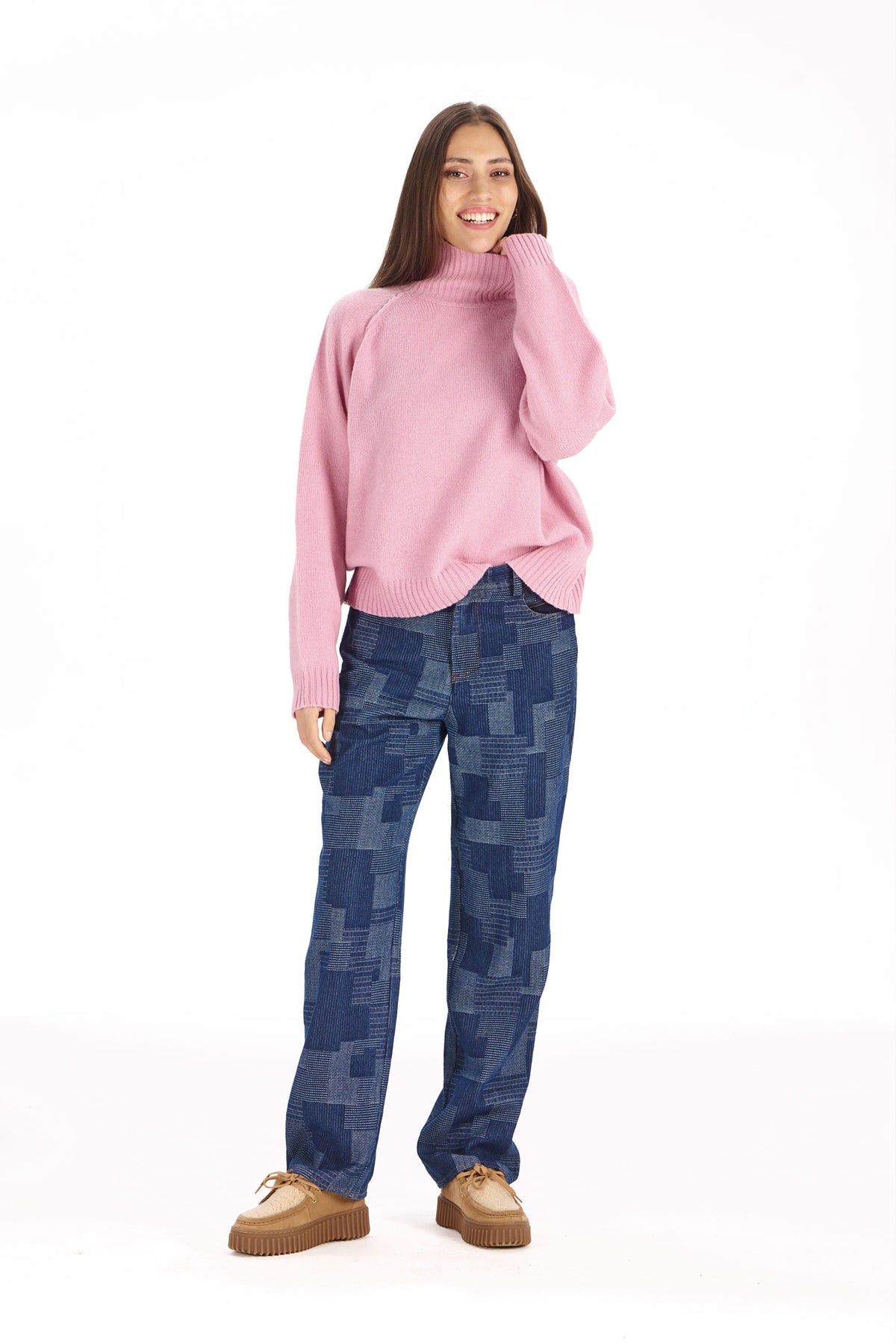 100% Merino Millie Jumper in Pink