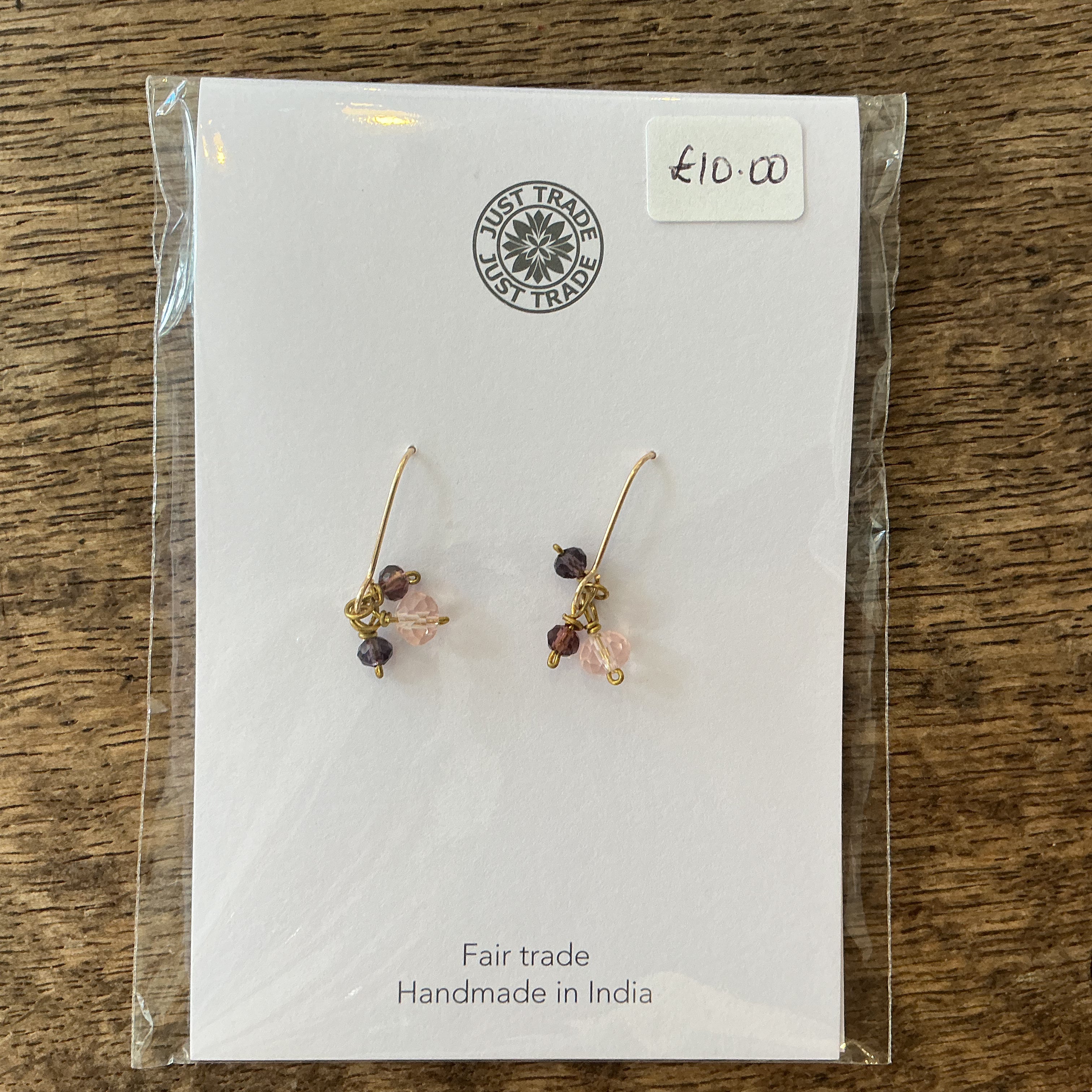 Temple Bead Rose Earrings