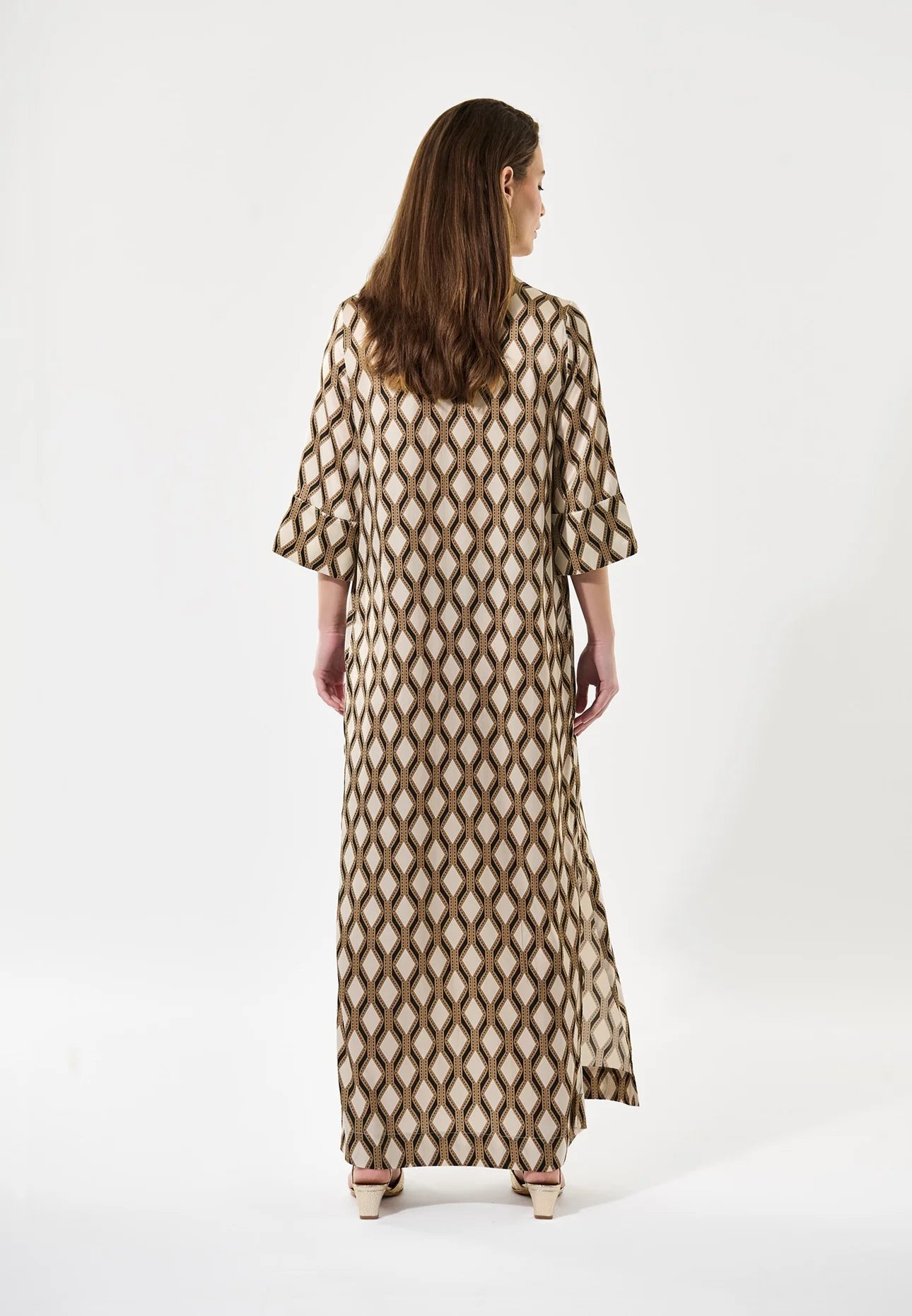 Helga 100% Silk Kimono Dress in Brilliante Graphic
