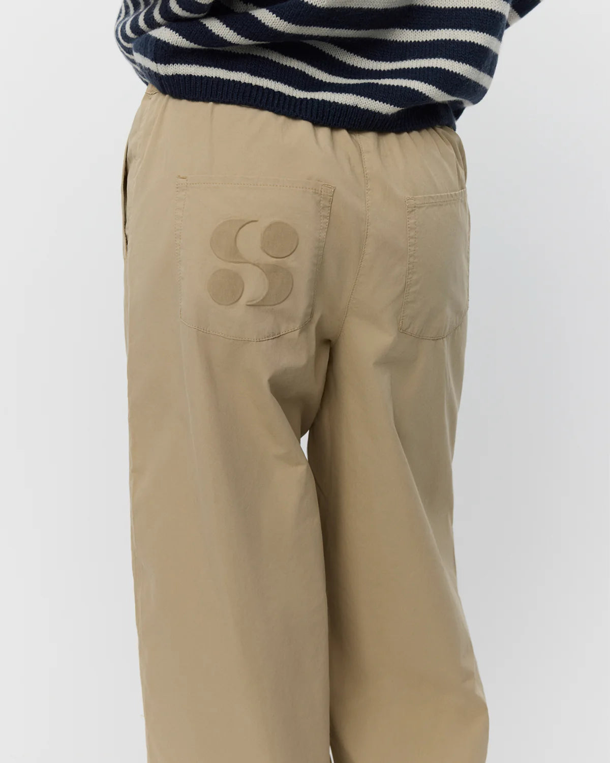 Reine 100% Cotton Wide Legged Cargo Trousers in Dark Sand