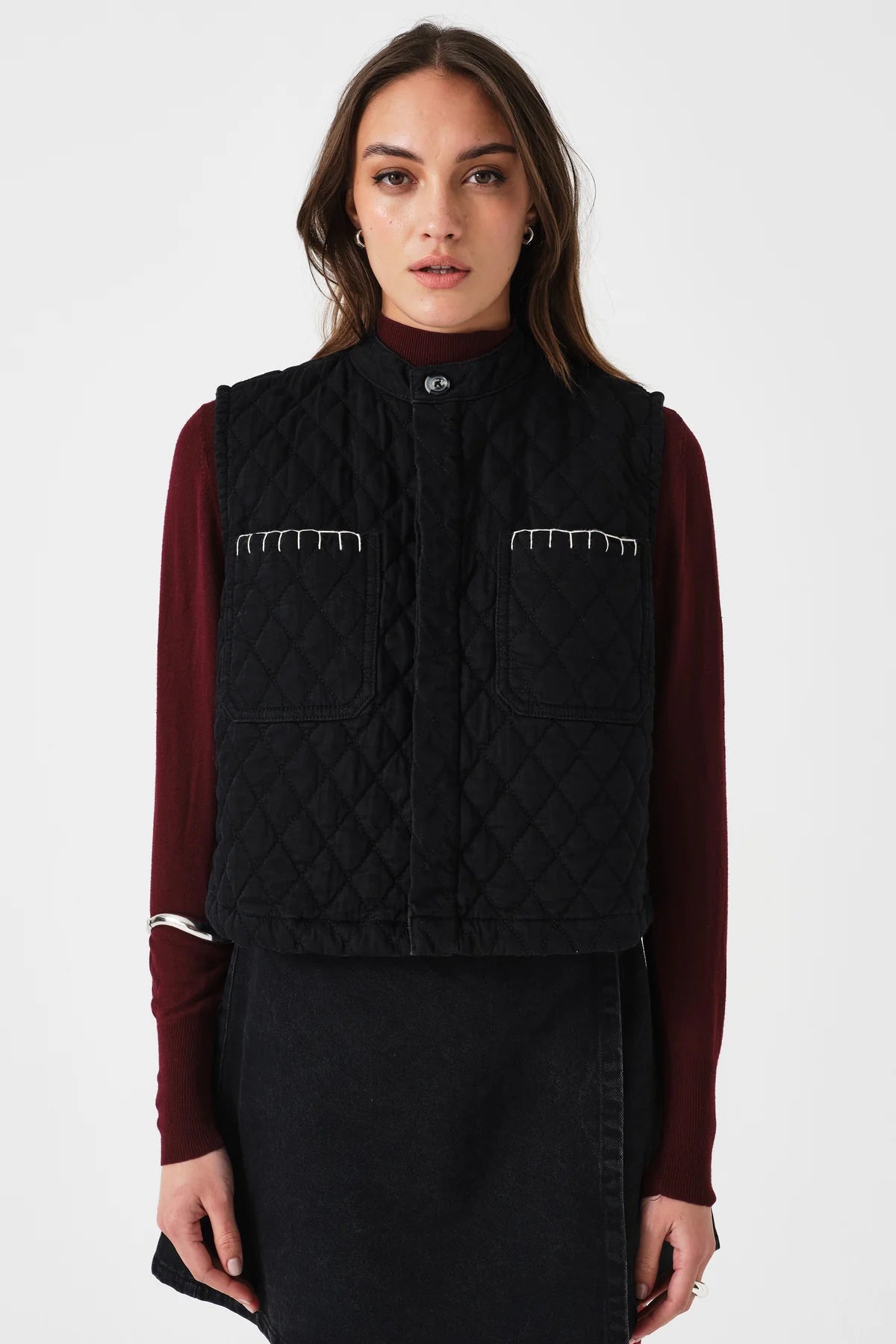 Quilted Pablo Waistcoat in Black