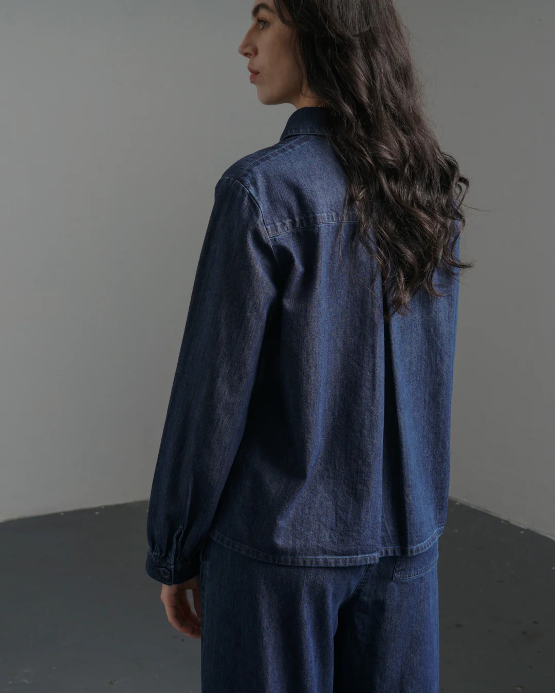 Mika 100% Organic Cotton Utility Shirt in Denim