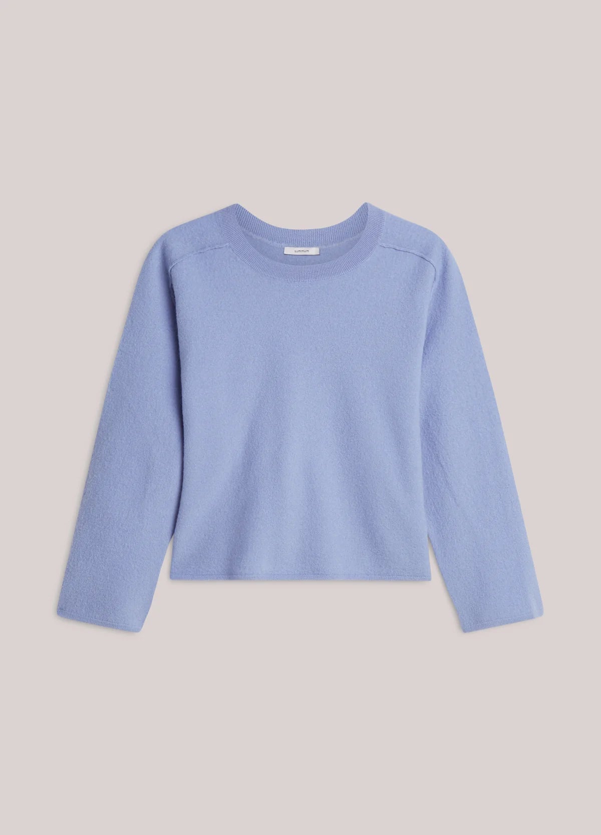 100% Merino Wool Round Neck Jumper in Powder Blue