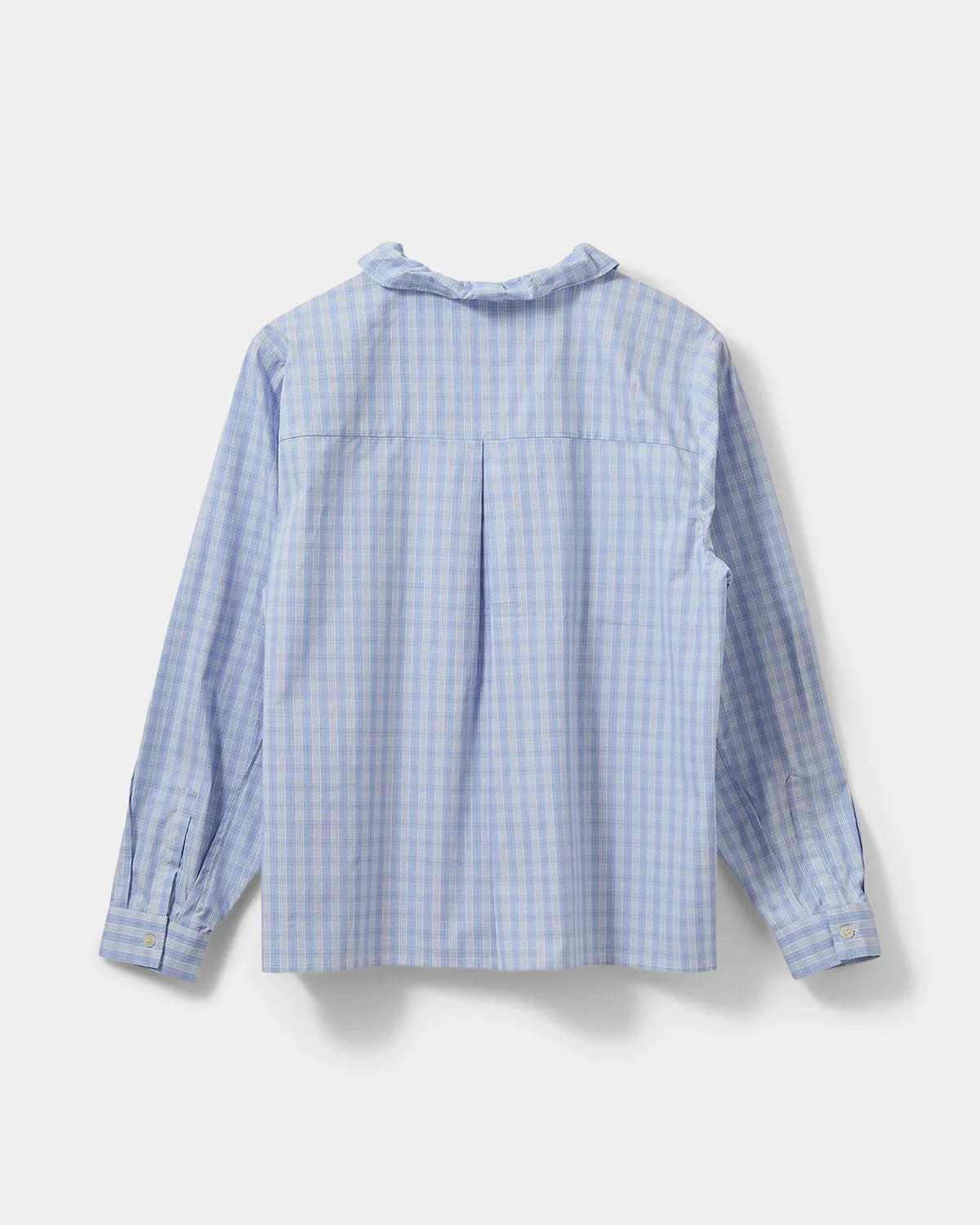 100% Cotton Belle Shirt in Light blue check