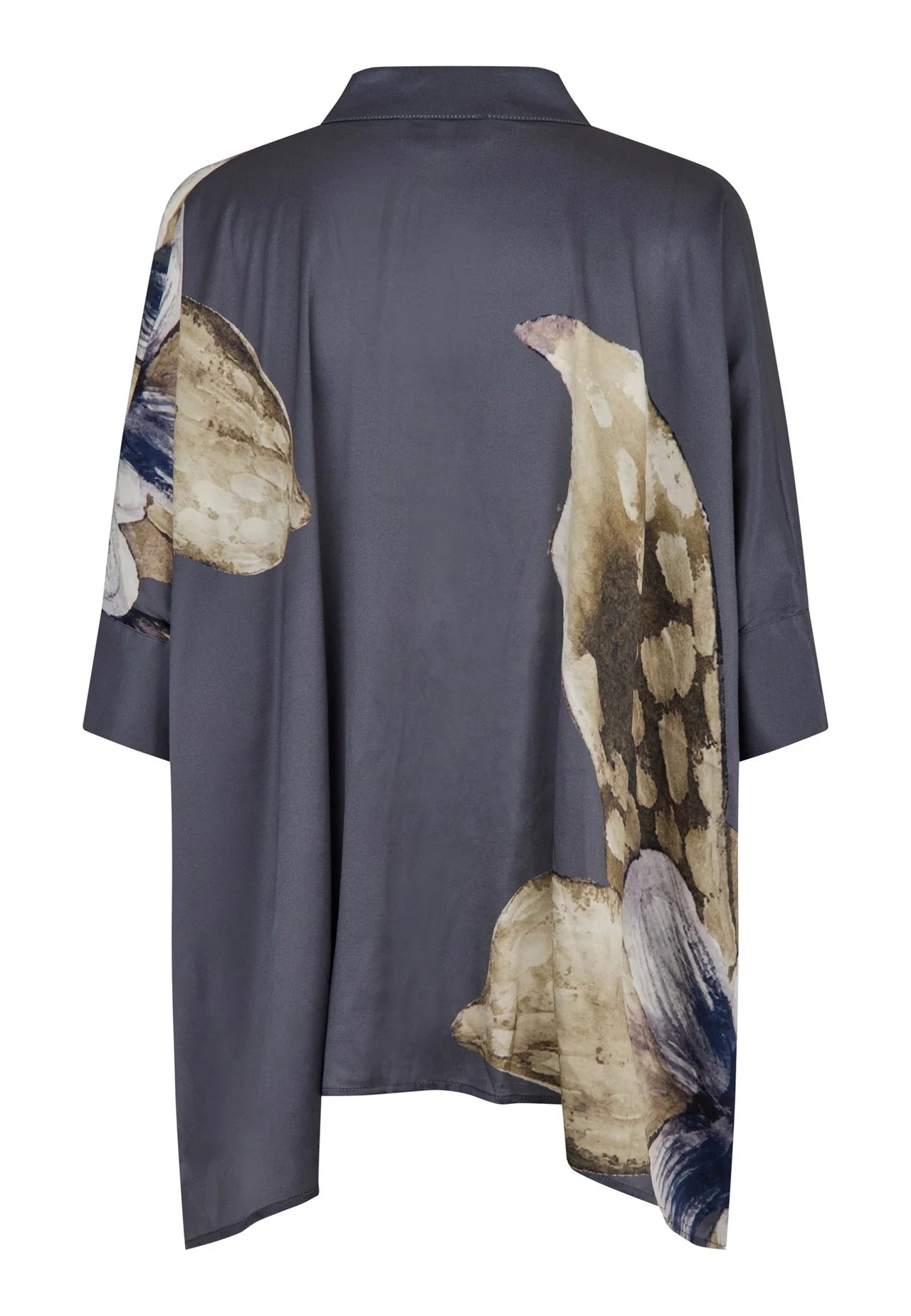92% Silk Mandy Shirt in Belladonna Steel