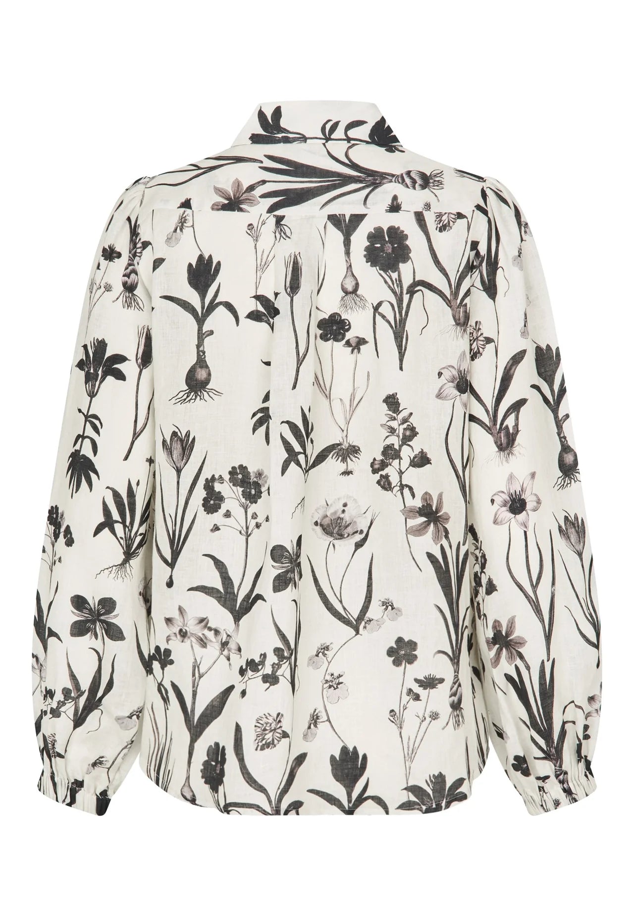 100% Linen Sioma Blouse in Flower Seeds