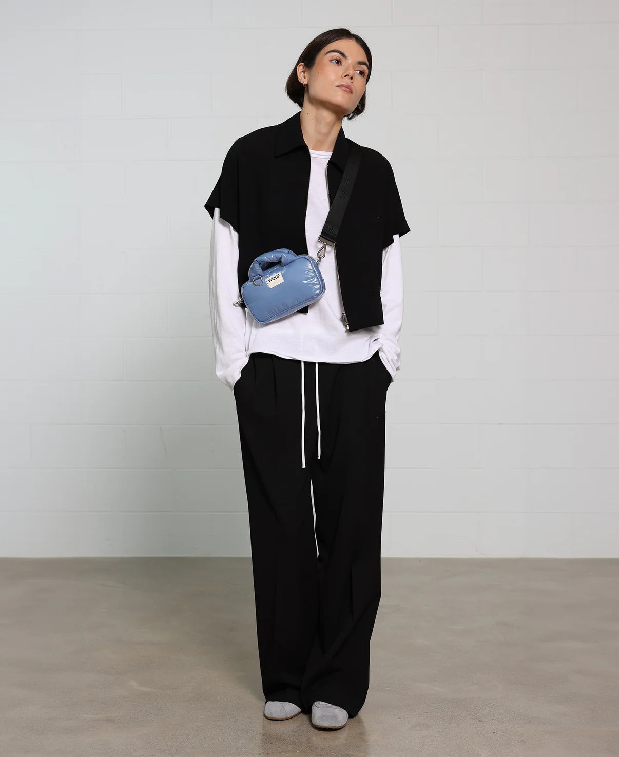 100% Recycled Mini Shoulder Bag in Royal - Spring Blue