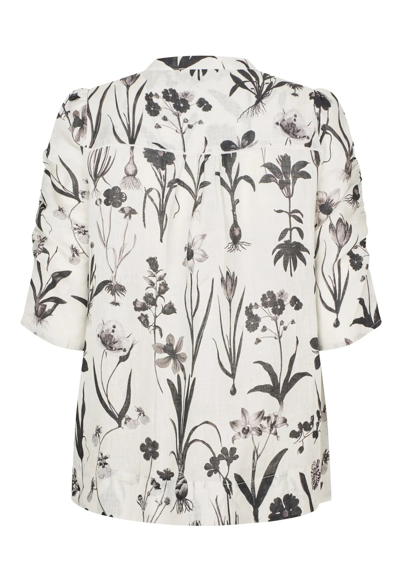 100% Linen Rafaela Blouse in Flower Seeds