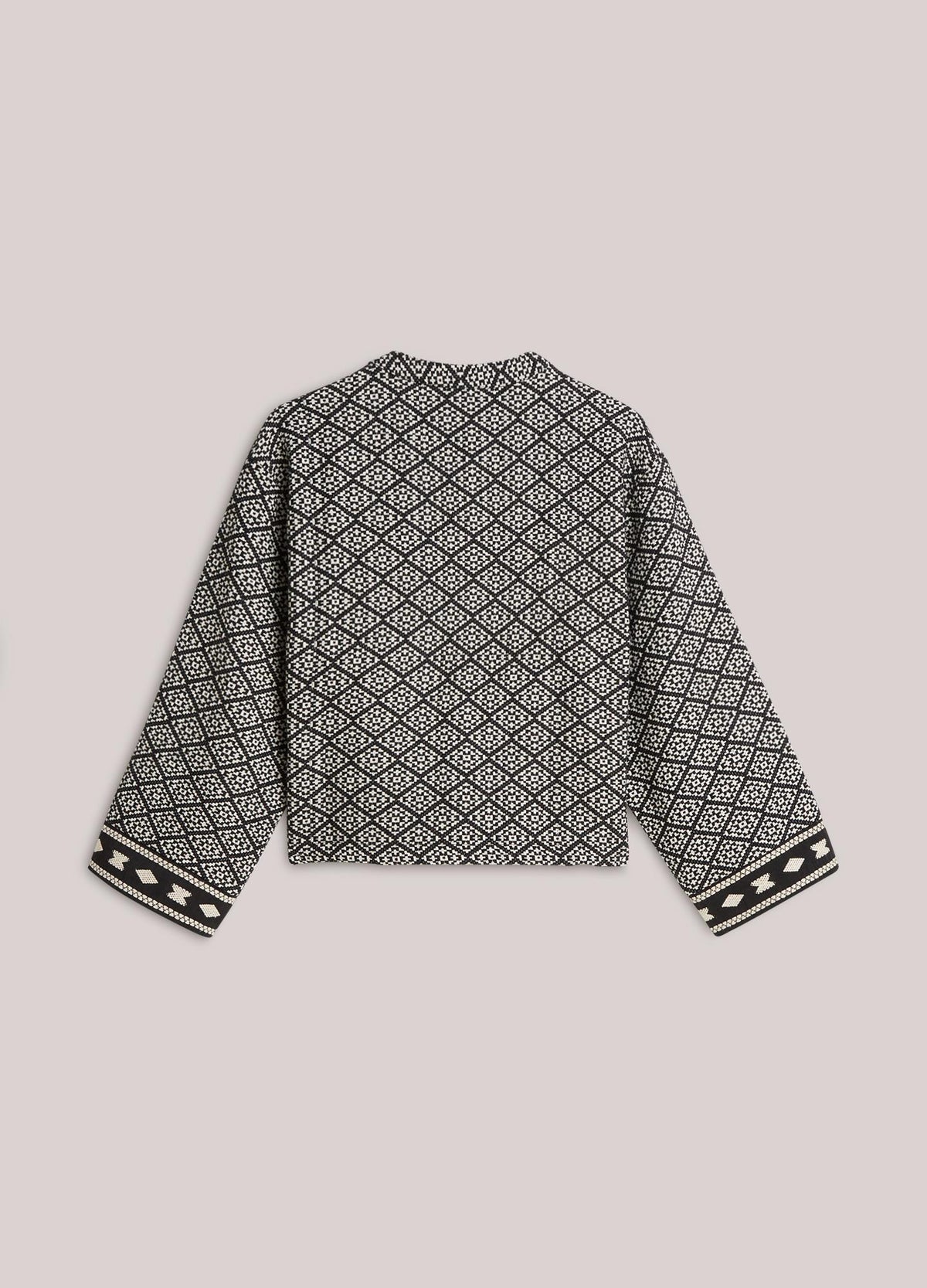 Linen and Cotton Jacket in Ivory and Black