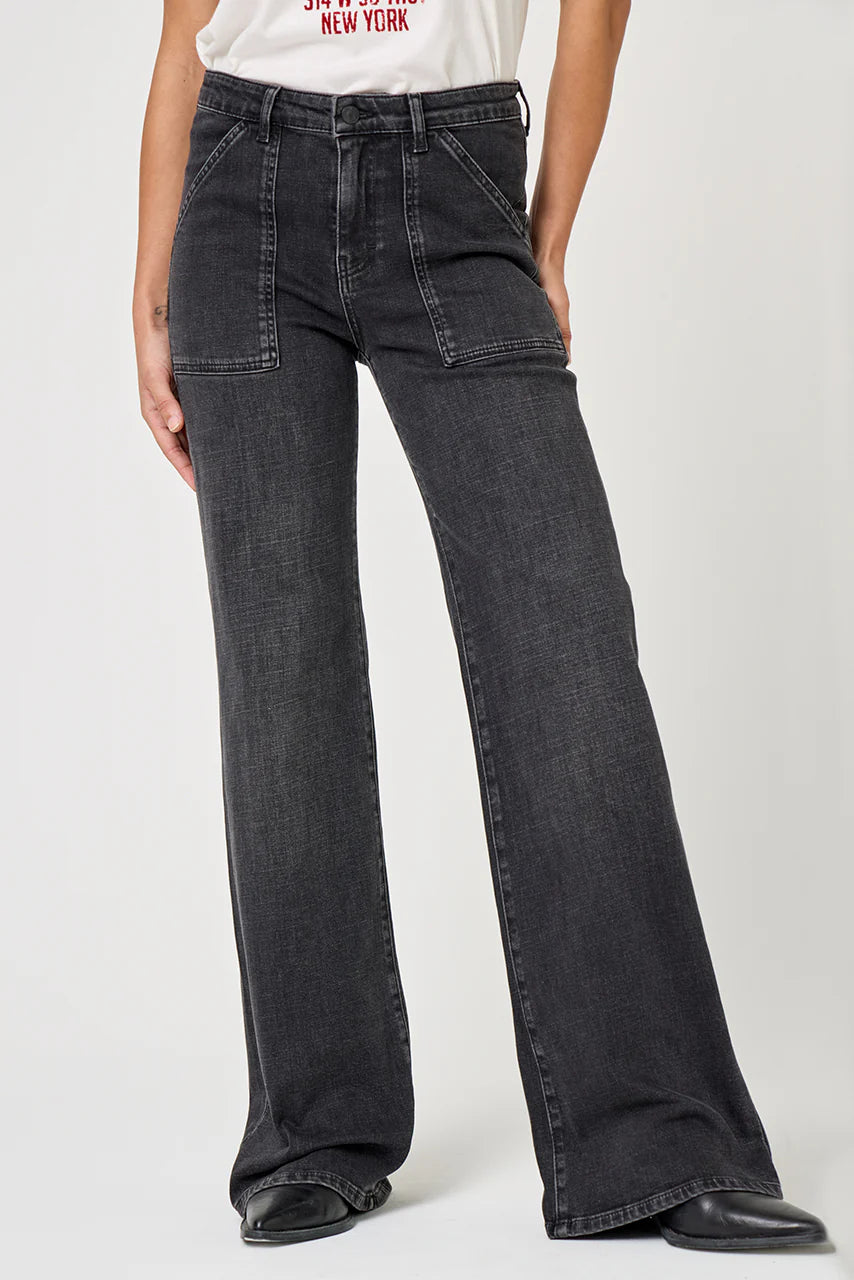 ETHAN 100% Cotton Needlecord Trousers in Charcoal