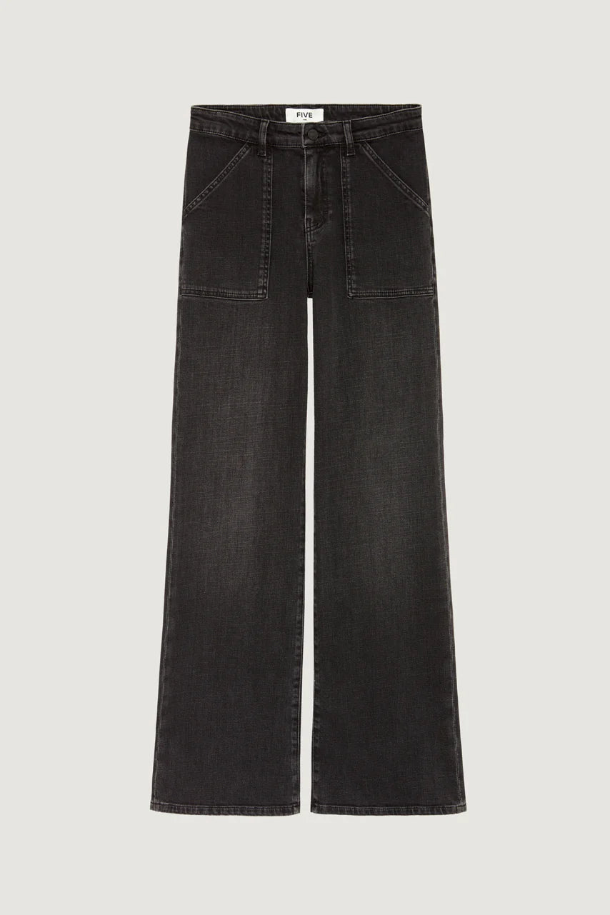 ETHAN 100% Cotton Needlecord Trousers in Charcoal