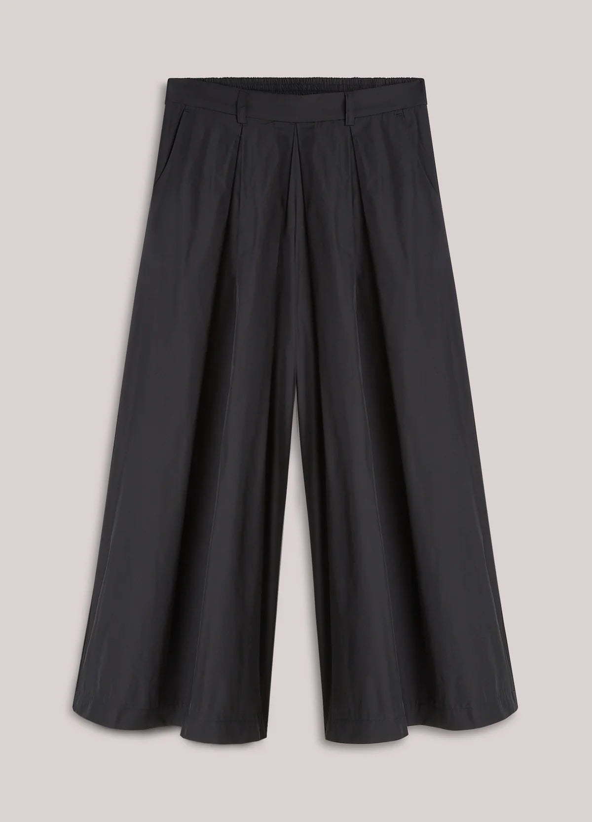 Taffeta Wide Legged Culottes in Black