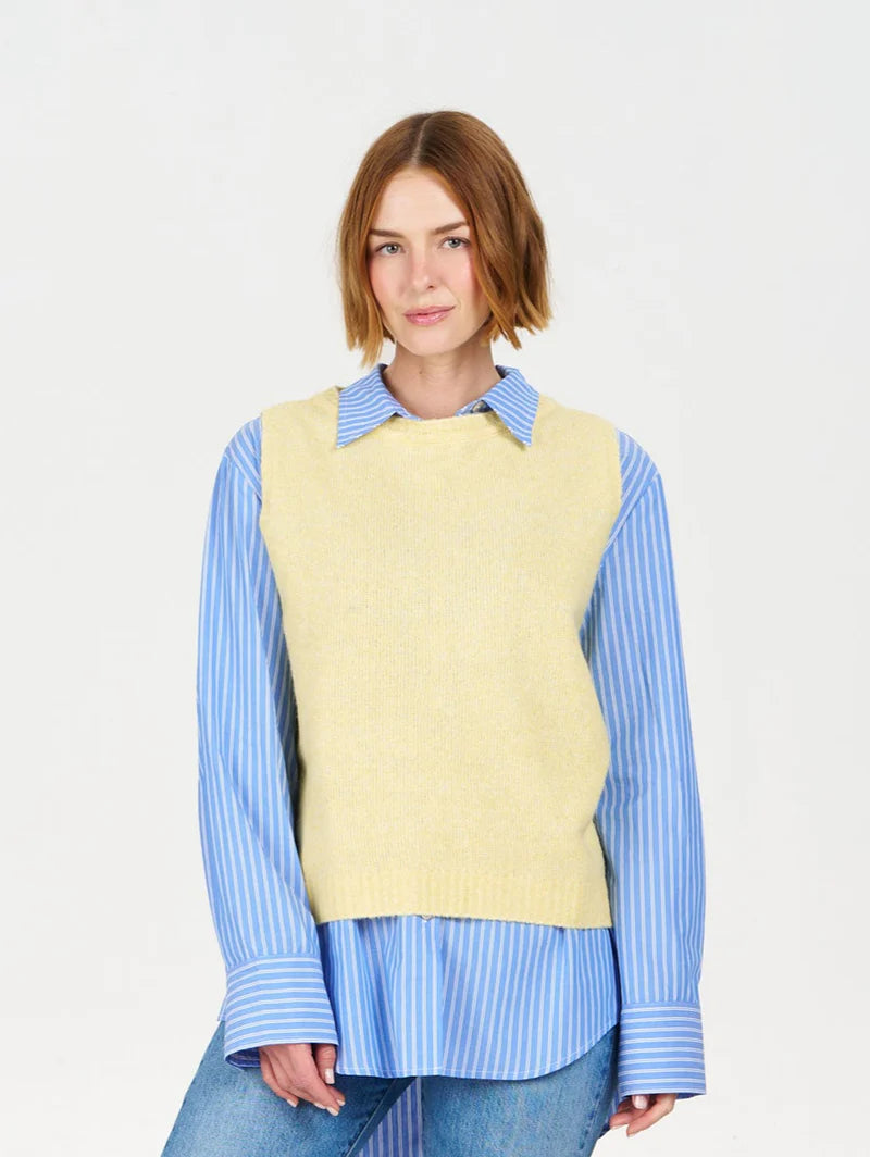 BLAKE Recycled Wool Vest in Yellow