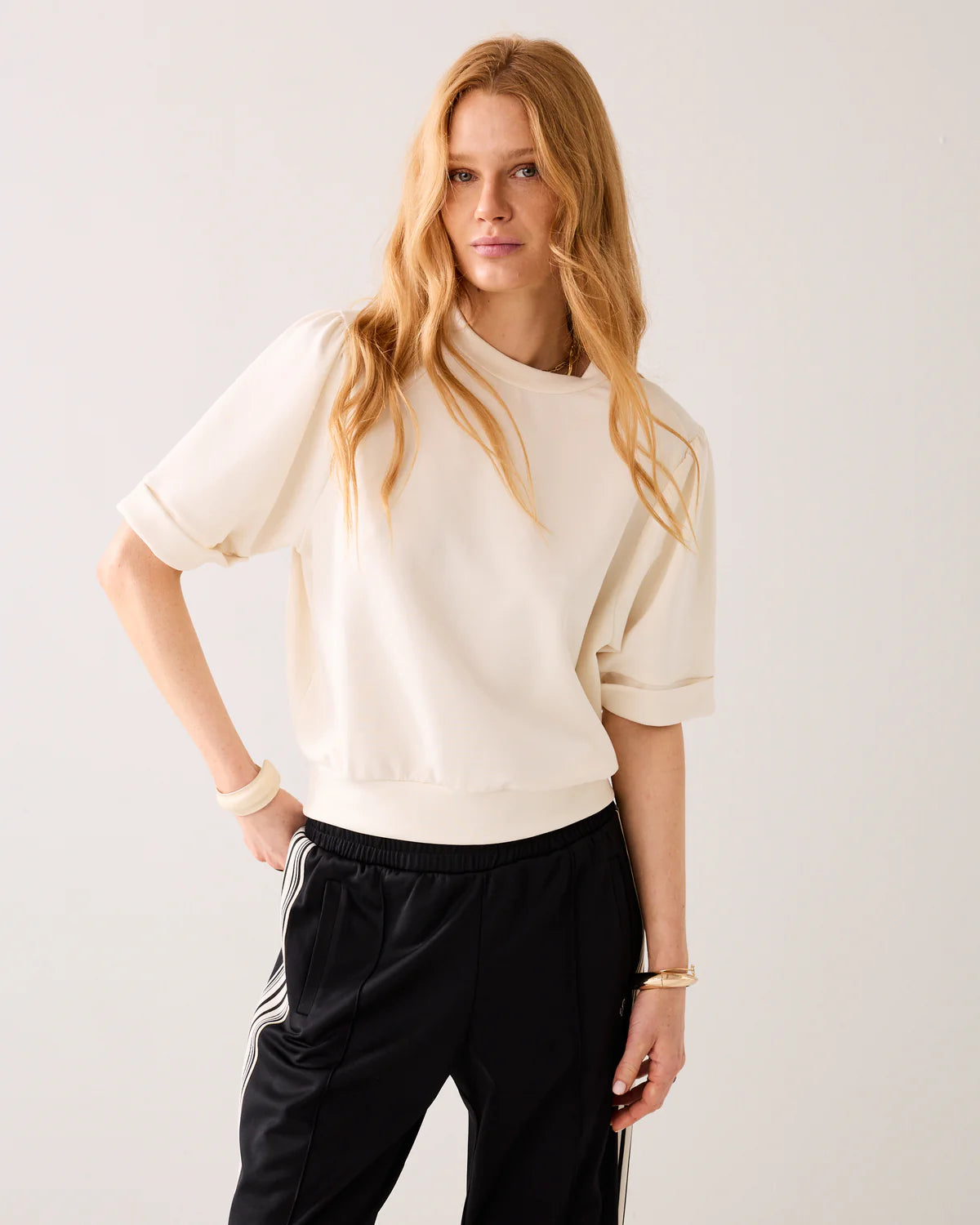 Modal Mix Scuba Top in Ivory
