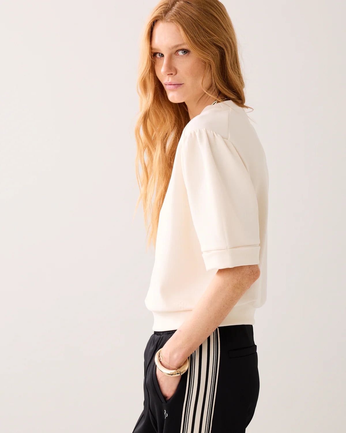 Modal Mix Scuba Top in Ivory