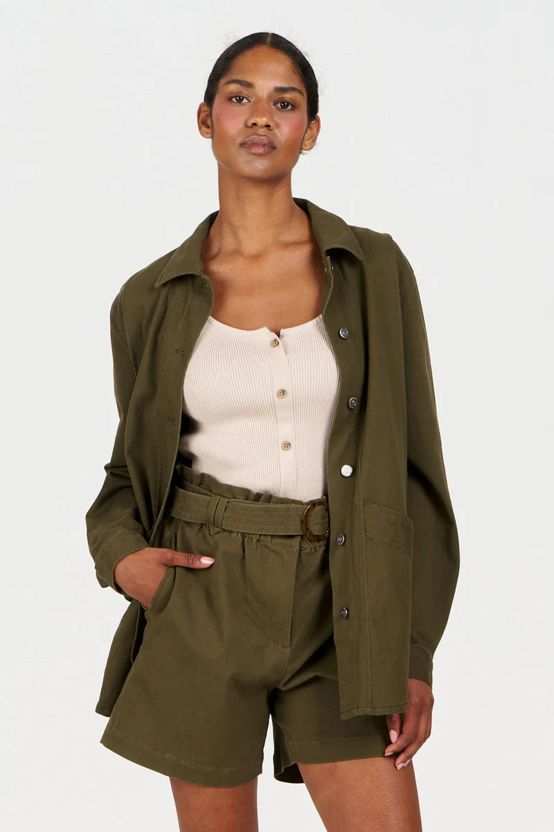 100% Organic Cotton Chore Jacket in Khaki