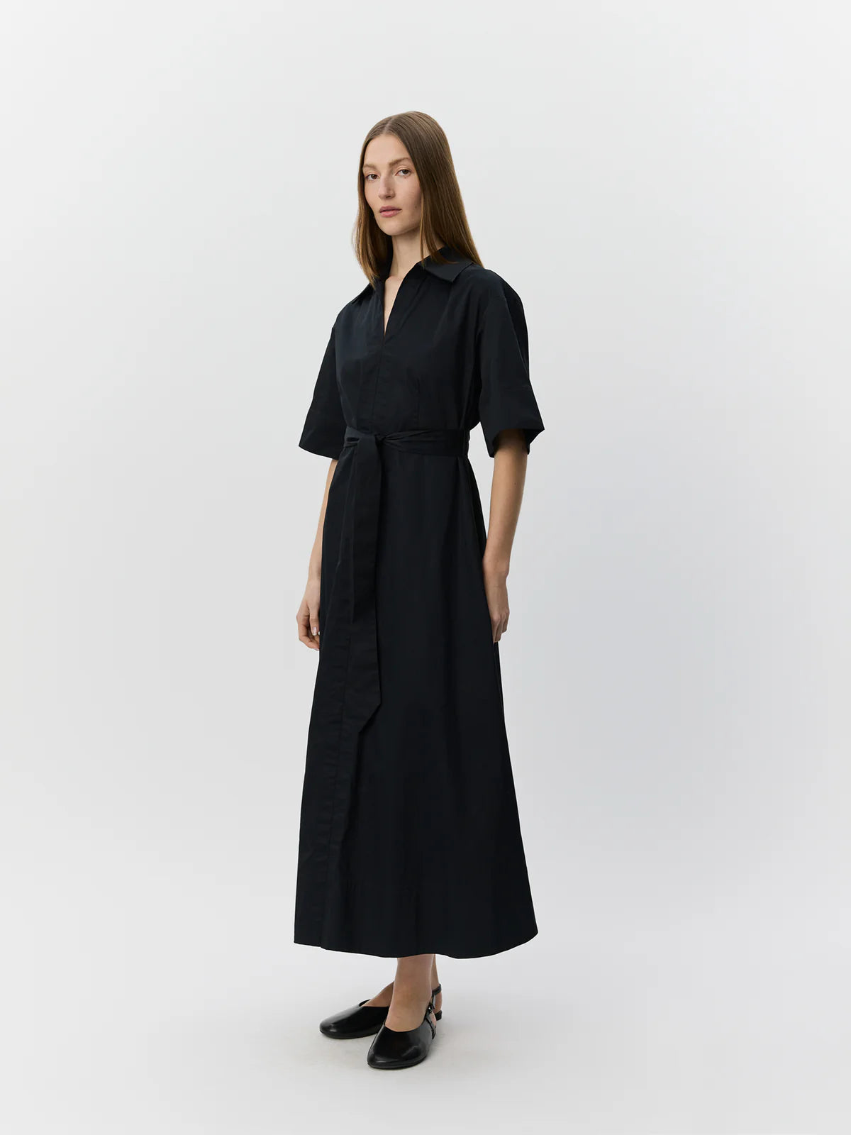 100% Cotton Mina Dress in Black