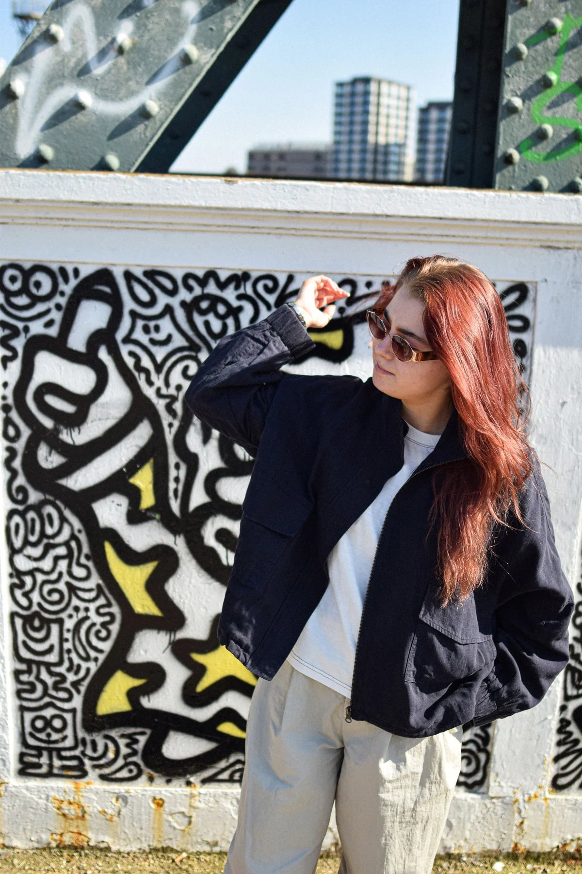 Linen and Cotton Koko Jacket in Dark Navy