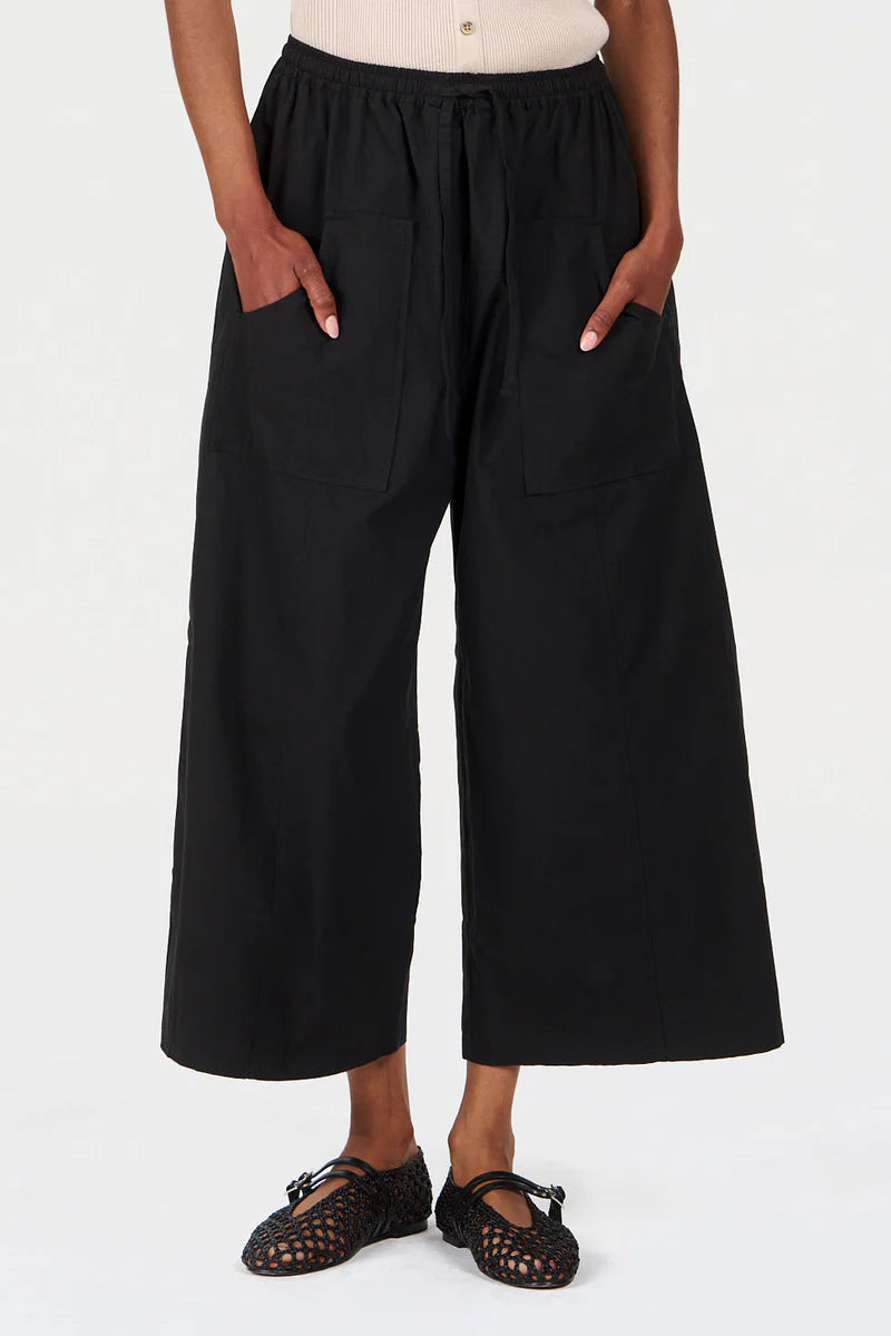 100% Organic Cotton Cleo Trousers in Black