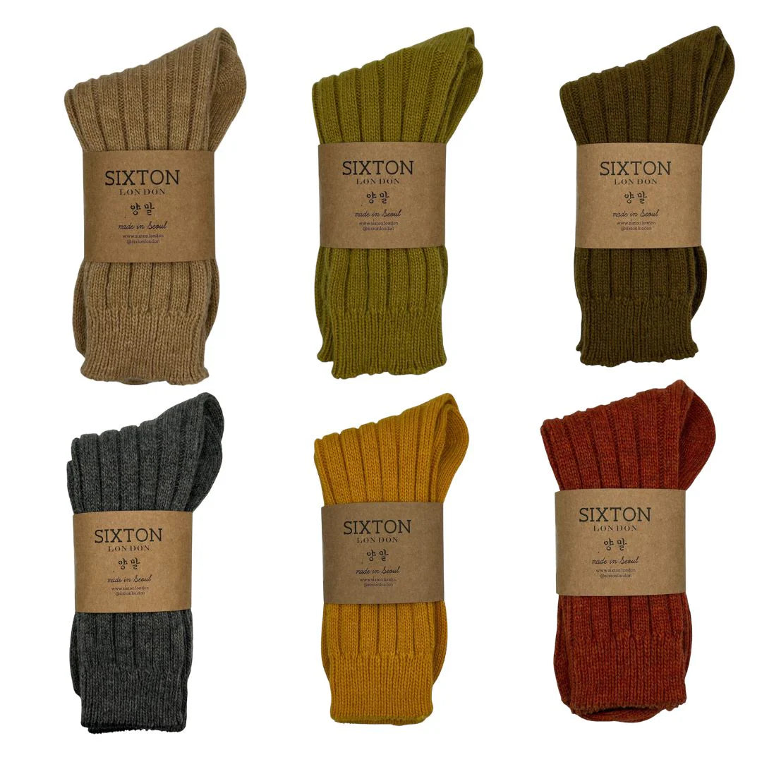 Sofia Cashmere Blend Socks in Olive Green
