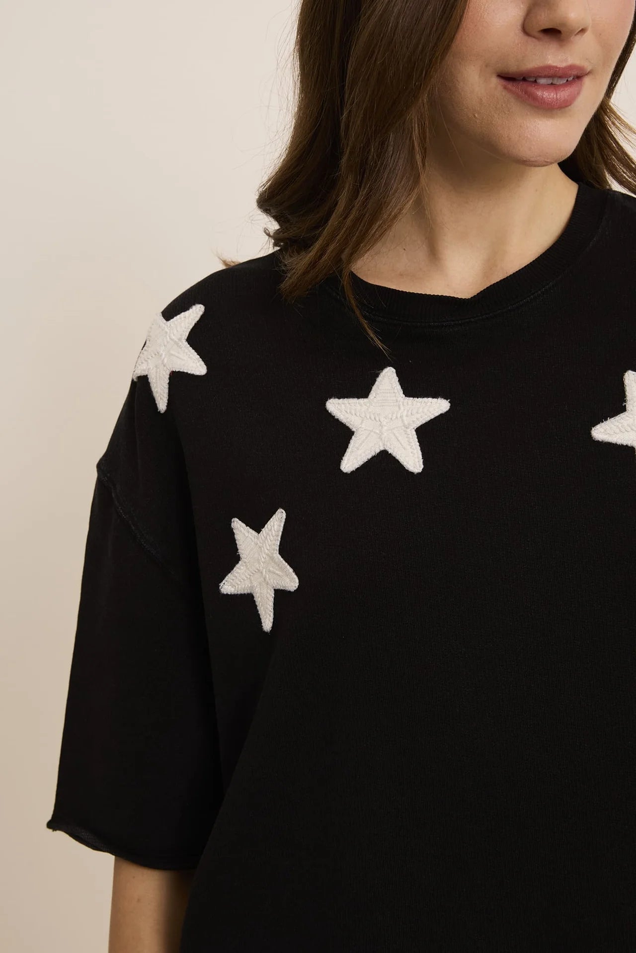 Cotton, Linen and Viscose mix short sleeve sweatshirt