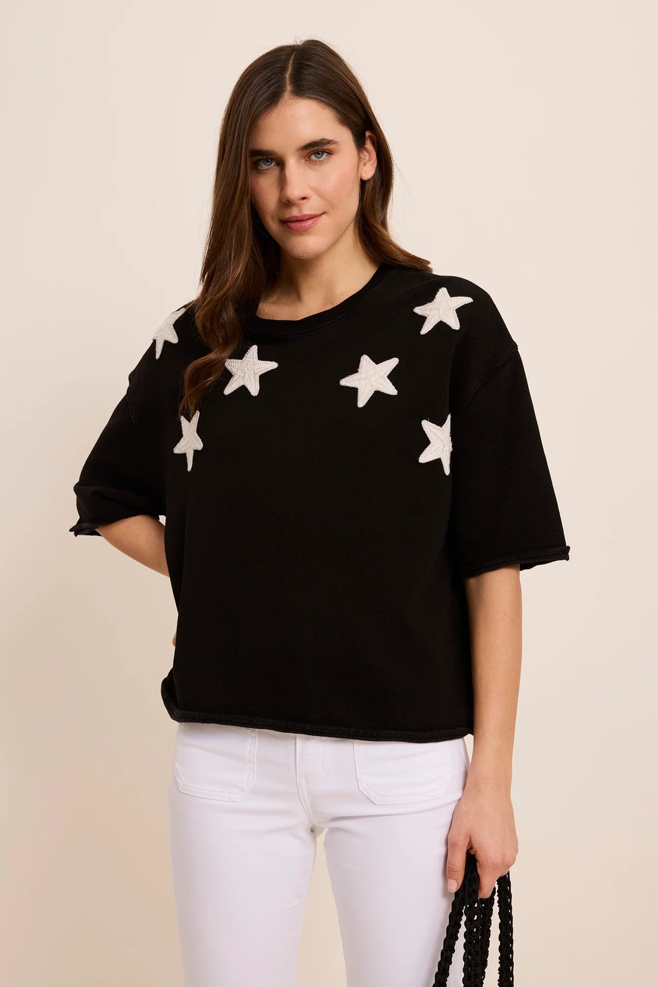 Cotton, Linen and Viscose mix short sleeve sweatshirt