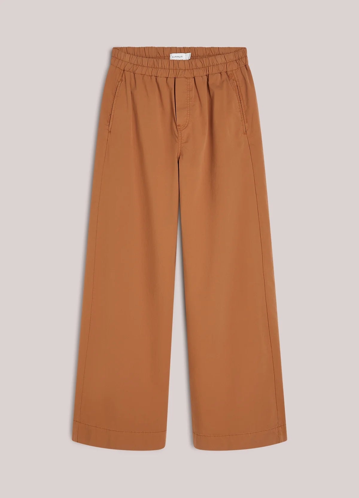 100% Soft Cotton Wide Leg Trousers in Cinnamon