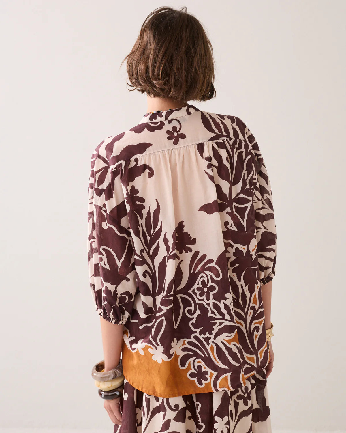 100% Cotton Blouse in Large Floral Print