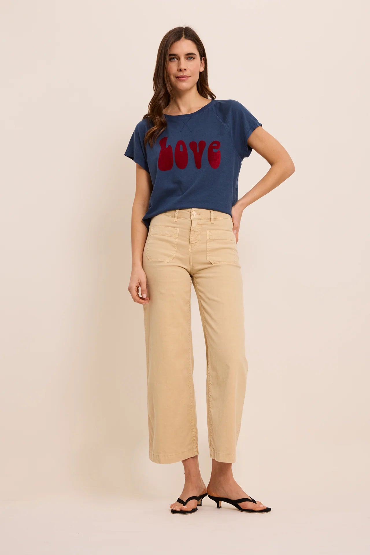Linen and Cotton Lucia Trousers in Cookie