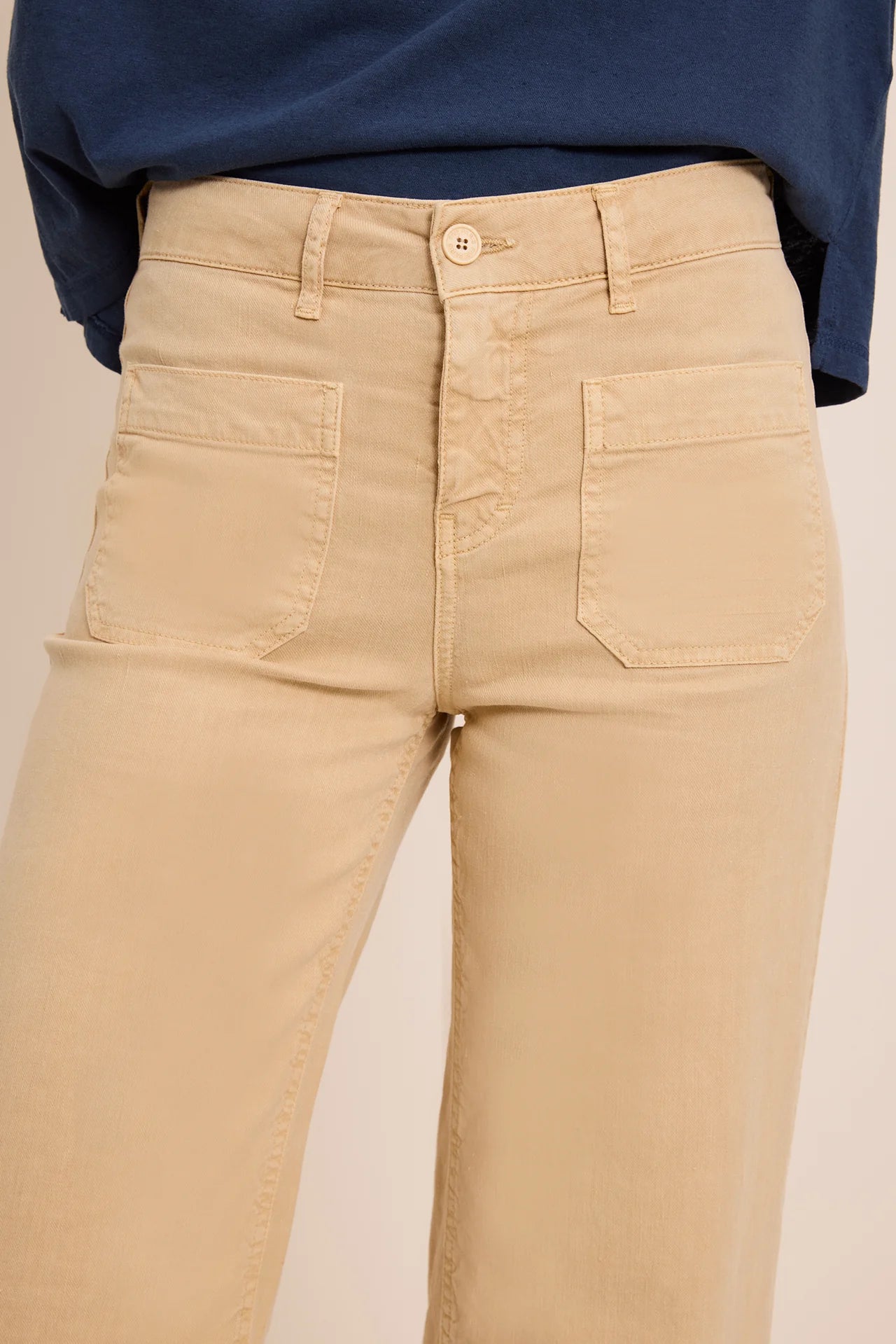 Linen and Cotton Lucia Trousers in Cookie